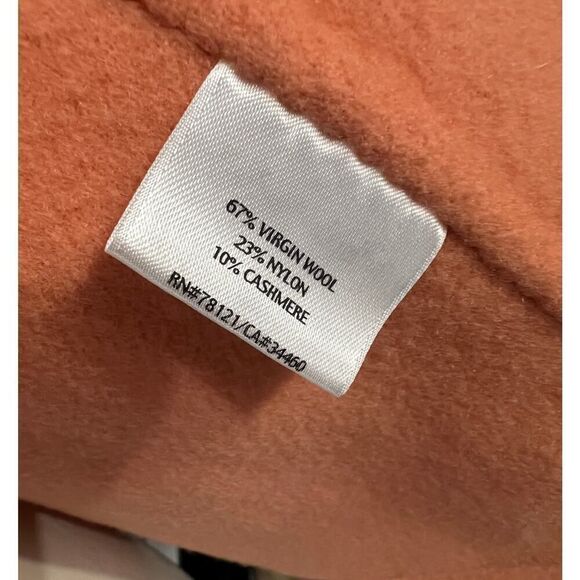 Eileen Fisher Blazer Jacket Medium Wool Cashmere Sherbert Orange Pockets M - Picture 4 of 6